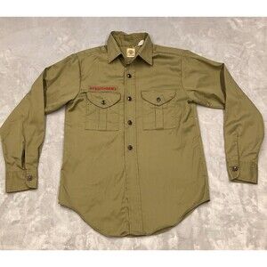 Boy Scouts of America Uniform Shirt Vintage Size 13 Green Khaki